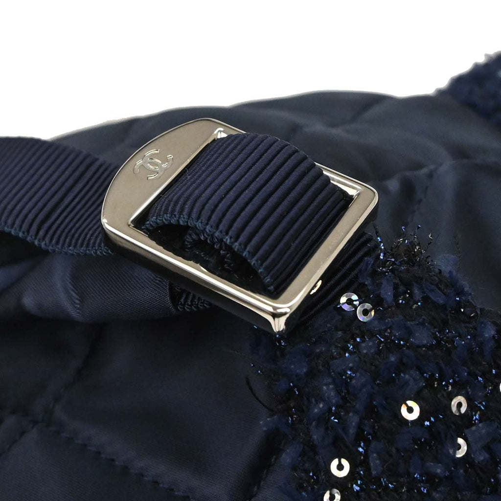 Chanel 2017-2018 Navy Tweed Nylon Sequins Astronaut Essentials Backpack