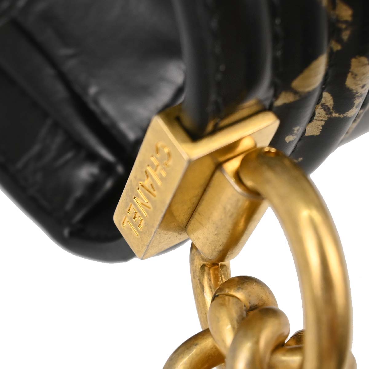 Boy Chanel 2019 Black Calfskin Graffiti Medium Chain Shoulder Bag
