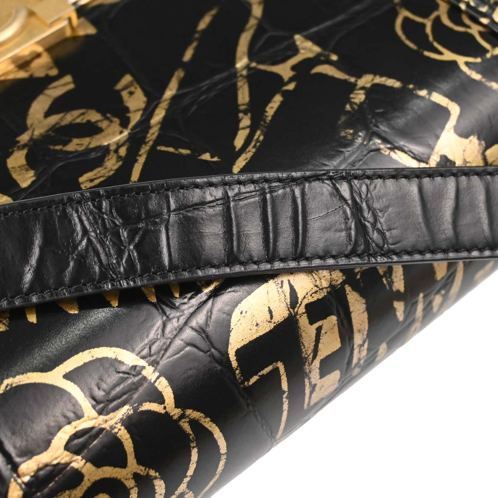 Boy Chanel 2019 Black Calfskin Graffiti Medium Chain Shoulder Bag
