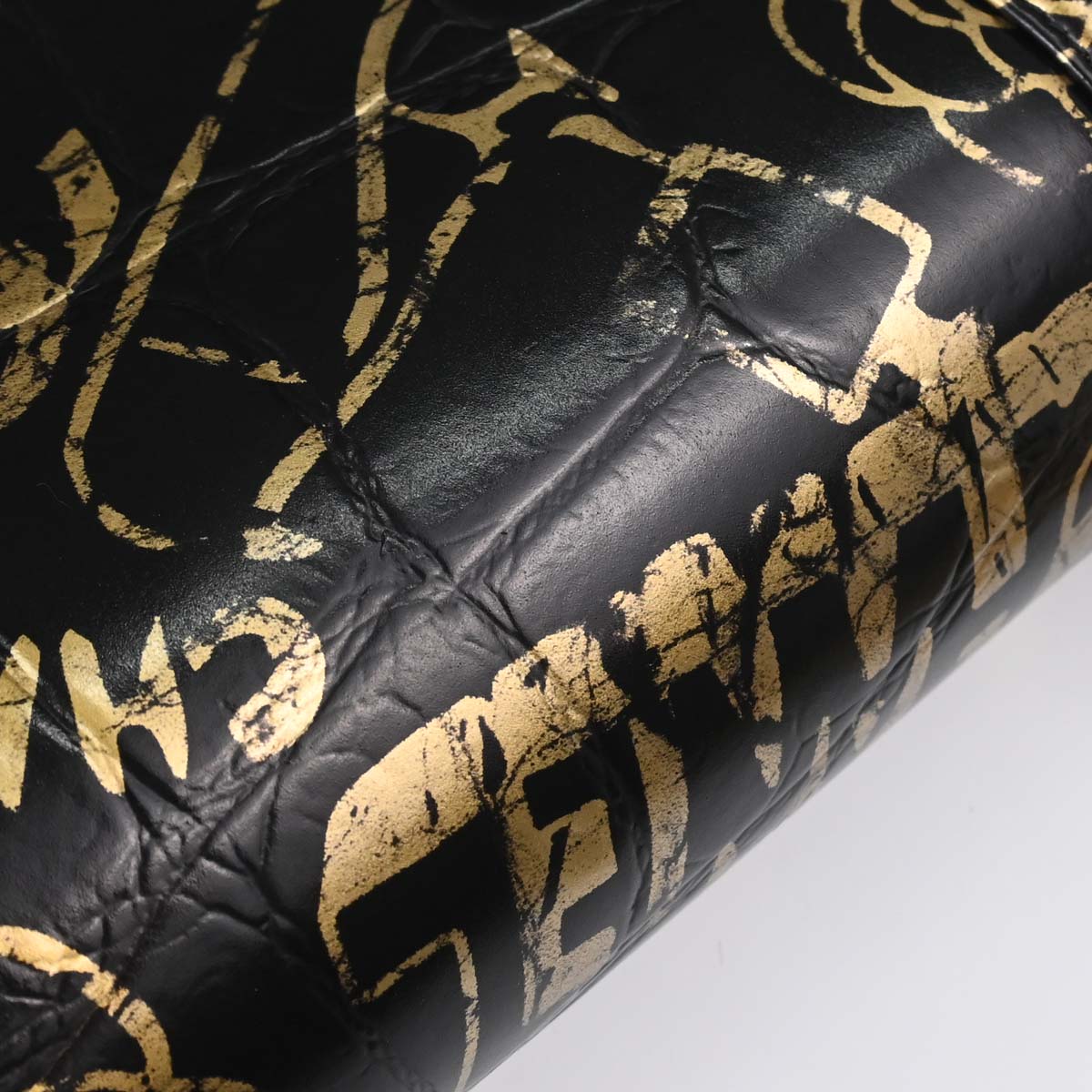 Boy Chanel 2019 Black Calfskin Graffiti Medium Chain Shoulder Bag
