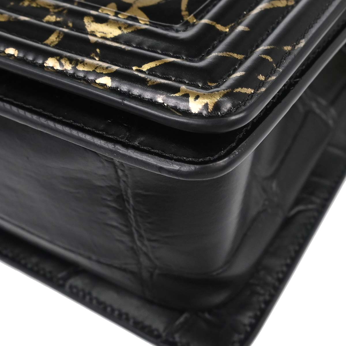 Boy Chanel 2019 Black Calfskin Graffiti Medium Chain Shoulder Bag