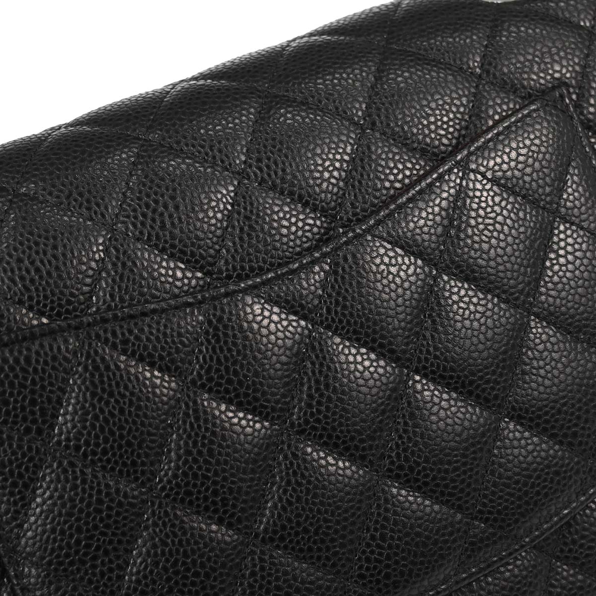 Chanel 2016-2017 Black Caviar Skin Medium Classic Double Flap Shoulder Bag