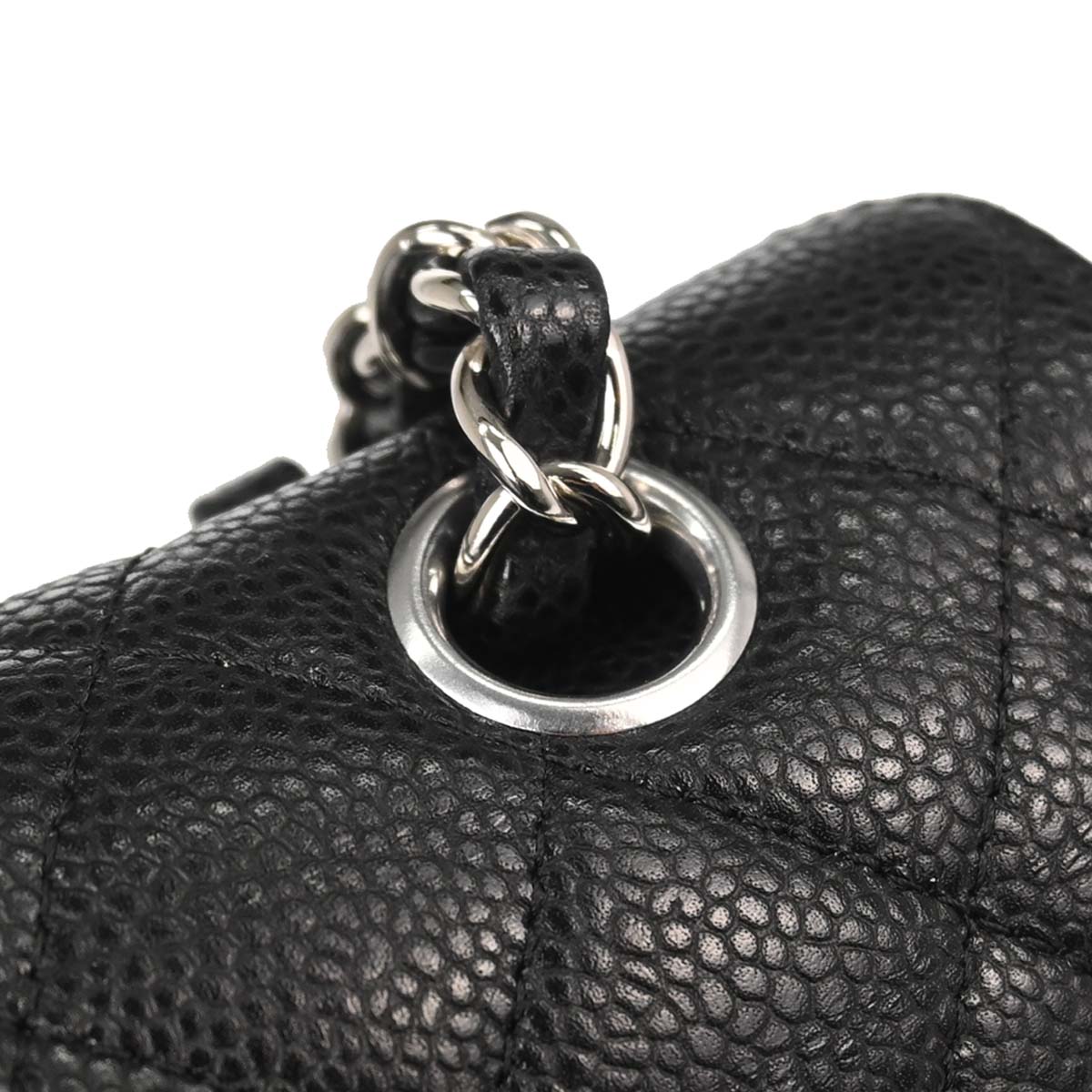 Chanel 2016-2017 Black Caviar Skin Medium Classic Double Flap Shoulder Bag