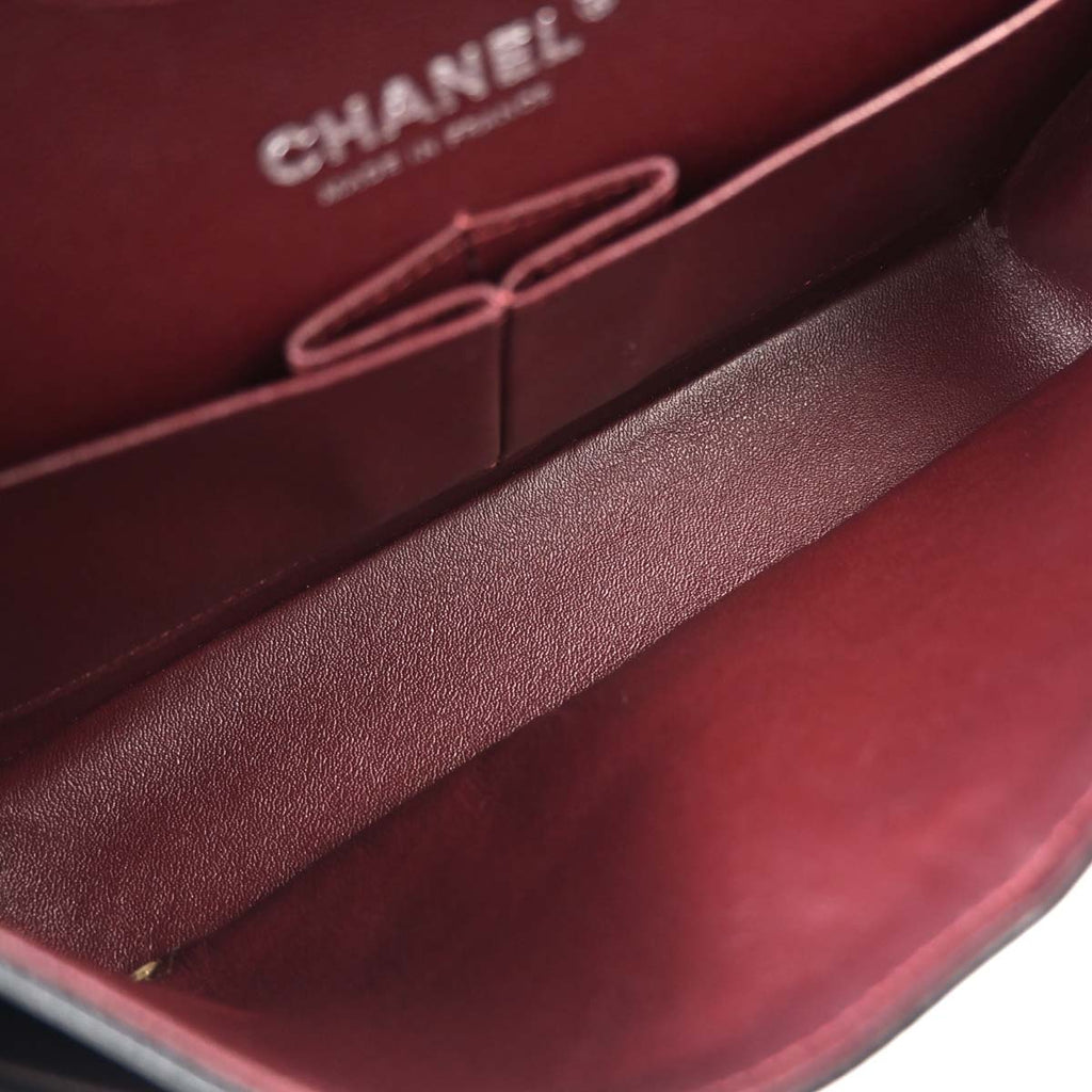 Chanel 2016-2017 Black Caviar Skin Medium Classic Double Flap Shoulder Bag