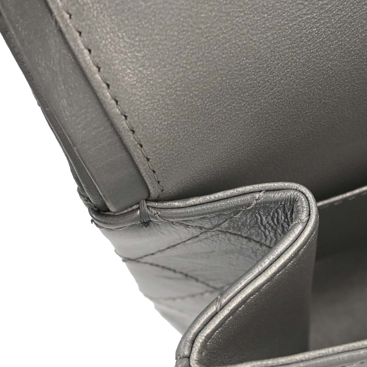 Chanel 2017-2018 Silver Calfskin 2.55 Double Flap Shoulder Bag