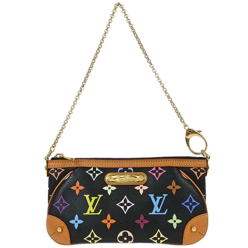 Louis Vuitton Black Multicolor Pochette Milla MM Handbag M60097