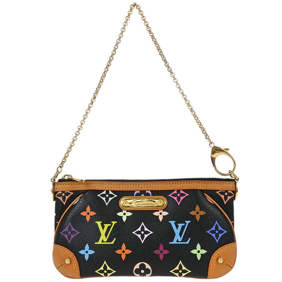 Louis Vuitton Black Multicolor Pochette Milla MM Handbag M60097