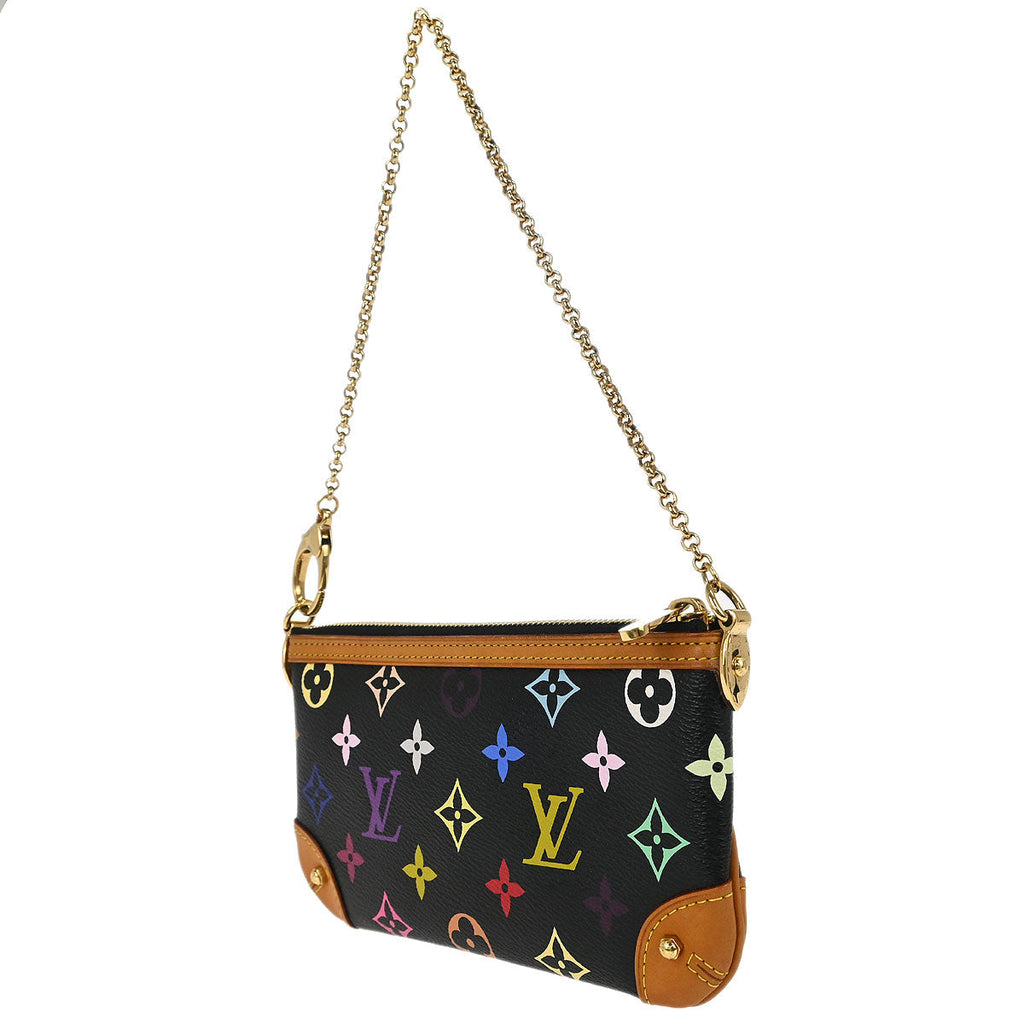 Louis Vuitton Black Multicolor Pochette Milla MM Handbag M60097