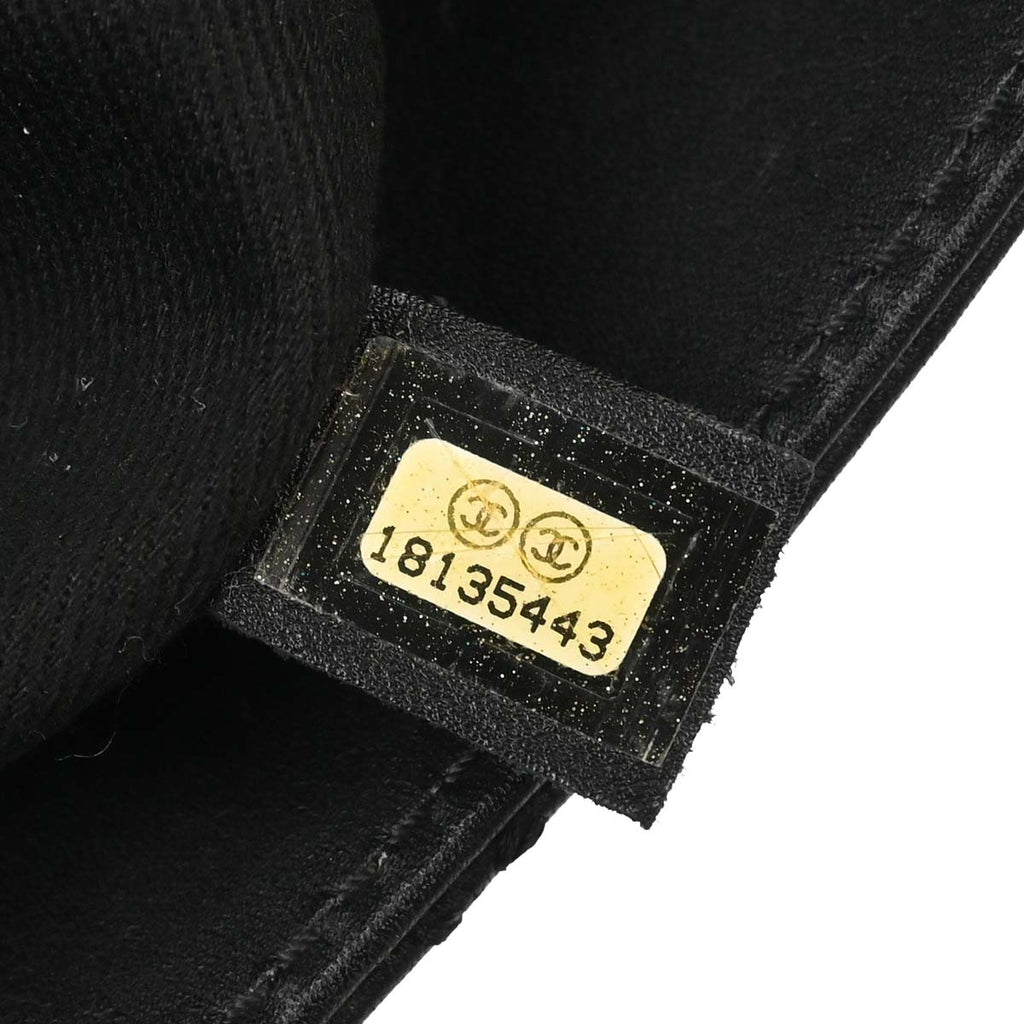 Chanel 2013-2014 Black Lambskin Hamptons Tote Handbag