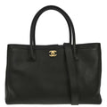 Chanel 2012-2013 Black Calfskin Executive Cerf 2way Shoulder Tote Bag