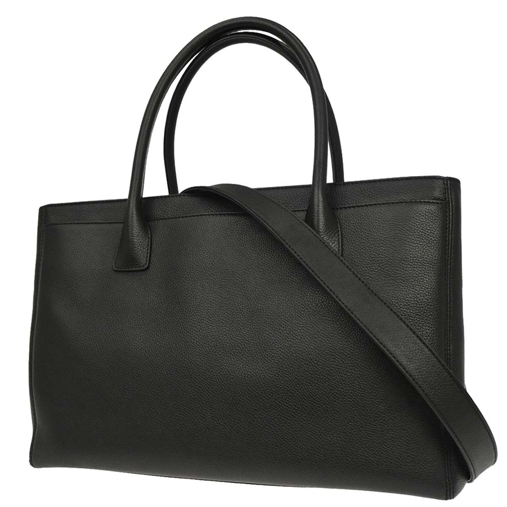 Chanel 2012-2013 Black Calfskin Executive Cerf 2way Shoulder Tote Bag