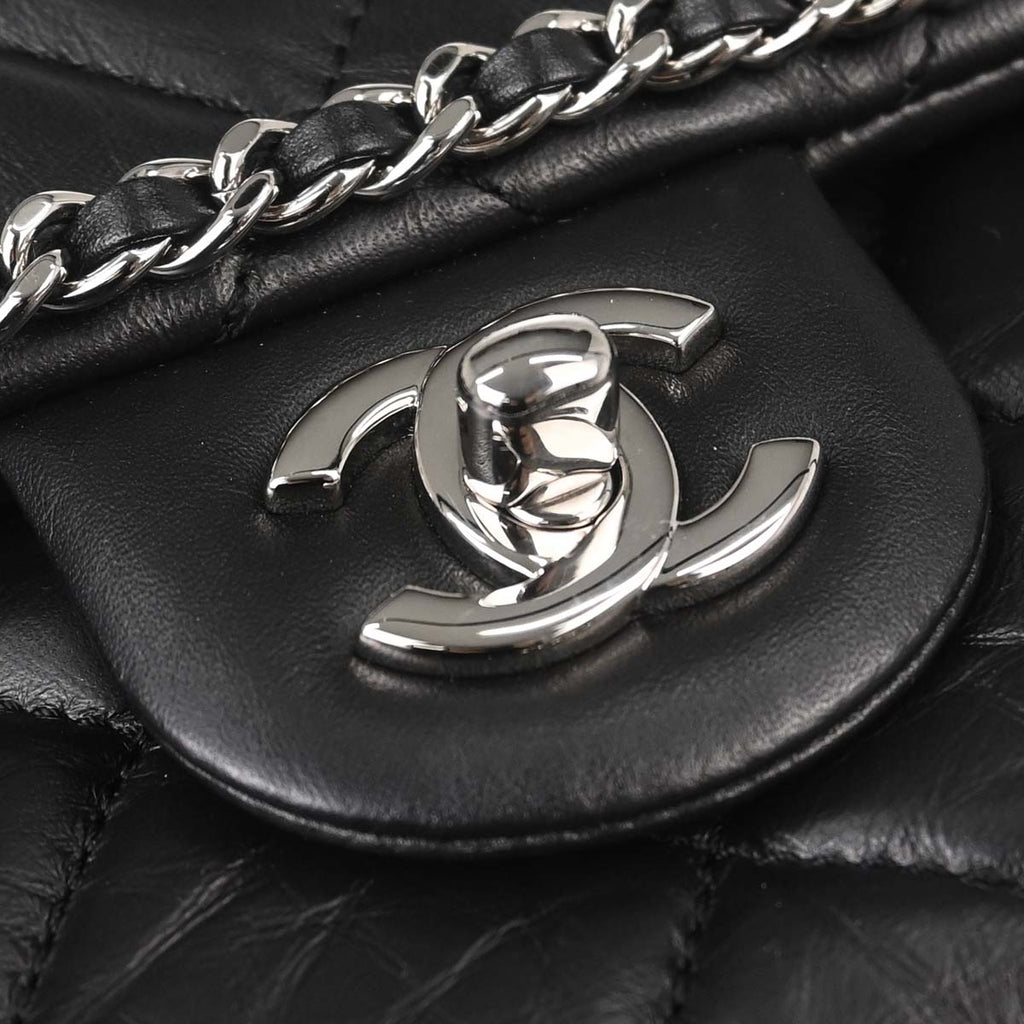 Chanel 2019 Black Calfskin Chain All Over Flap Shoulder Bag