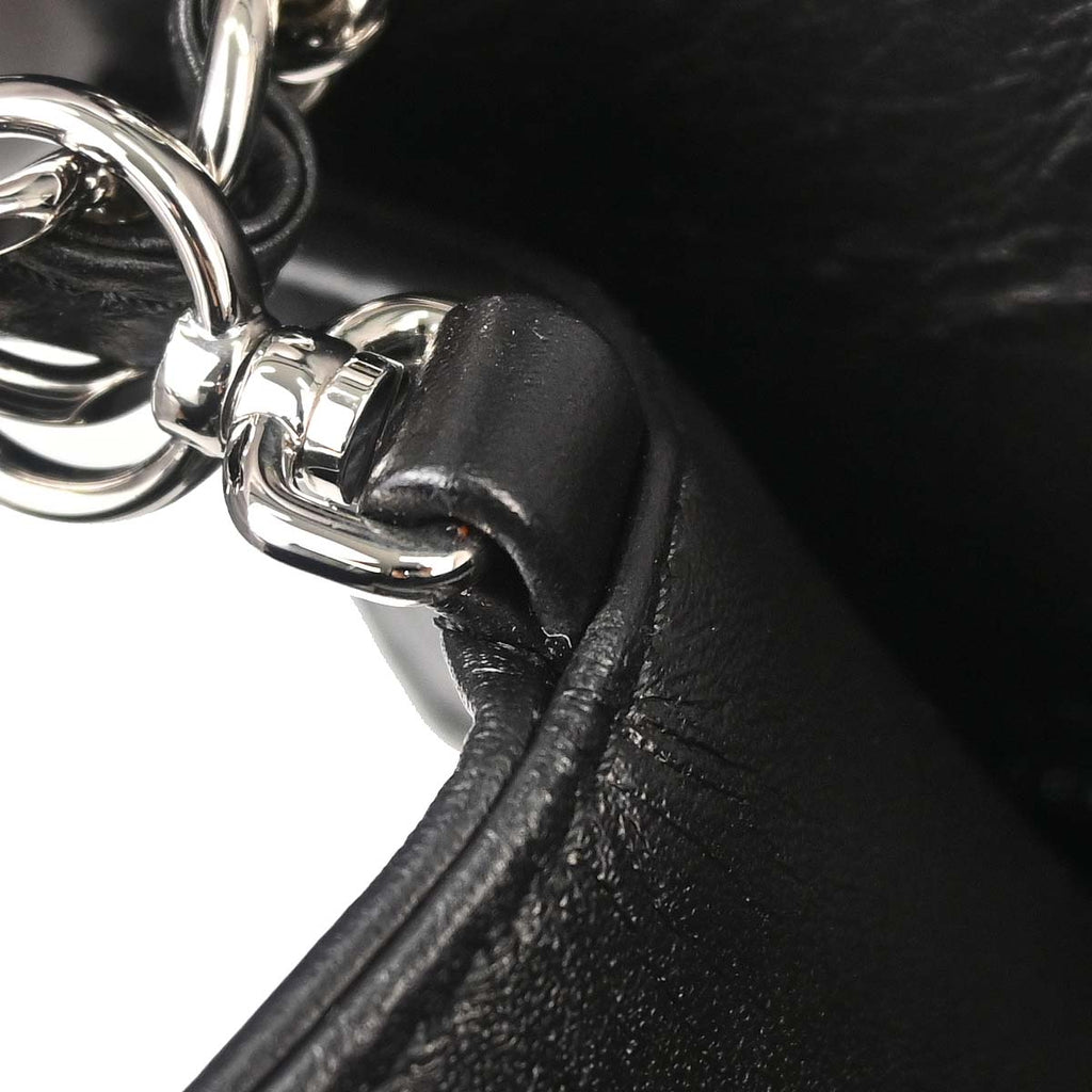 Chanel 2019 Black Calfskin Chain All Over Flap Shoulder Bag