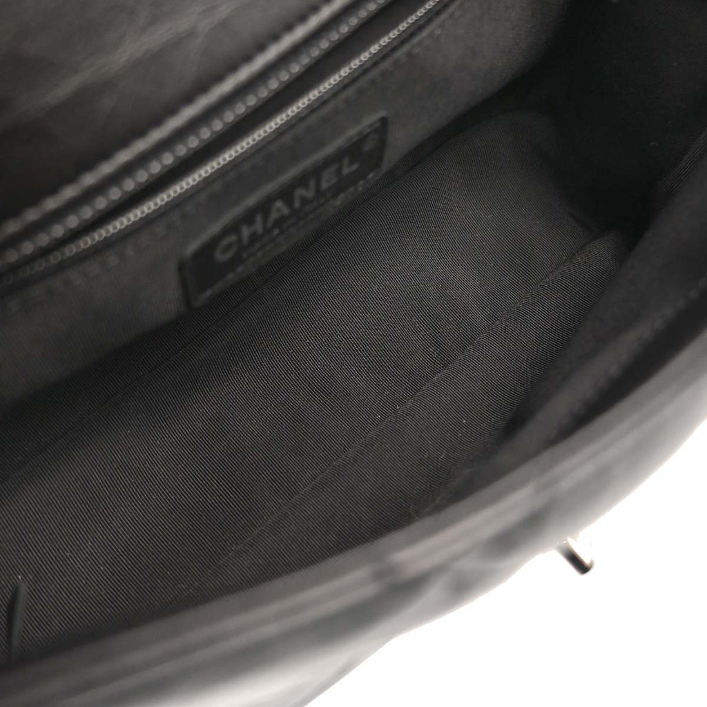 Chanel 2019 Black Calfskin Chain All Over Flap Shoulder Bag