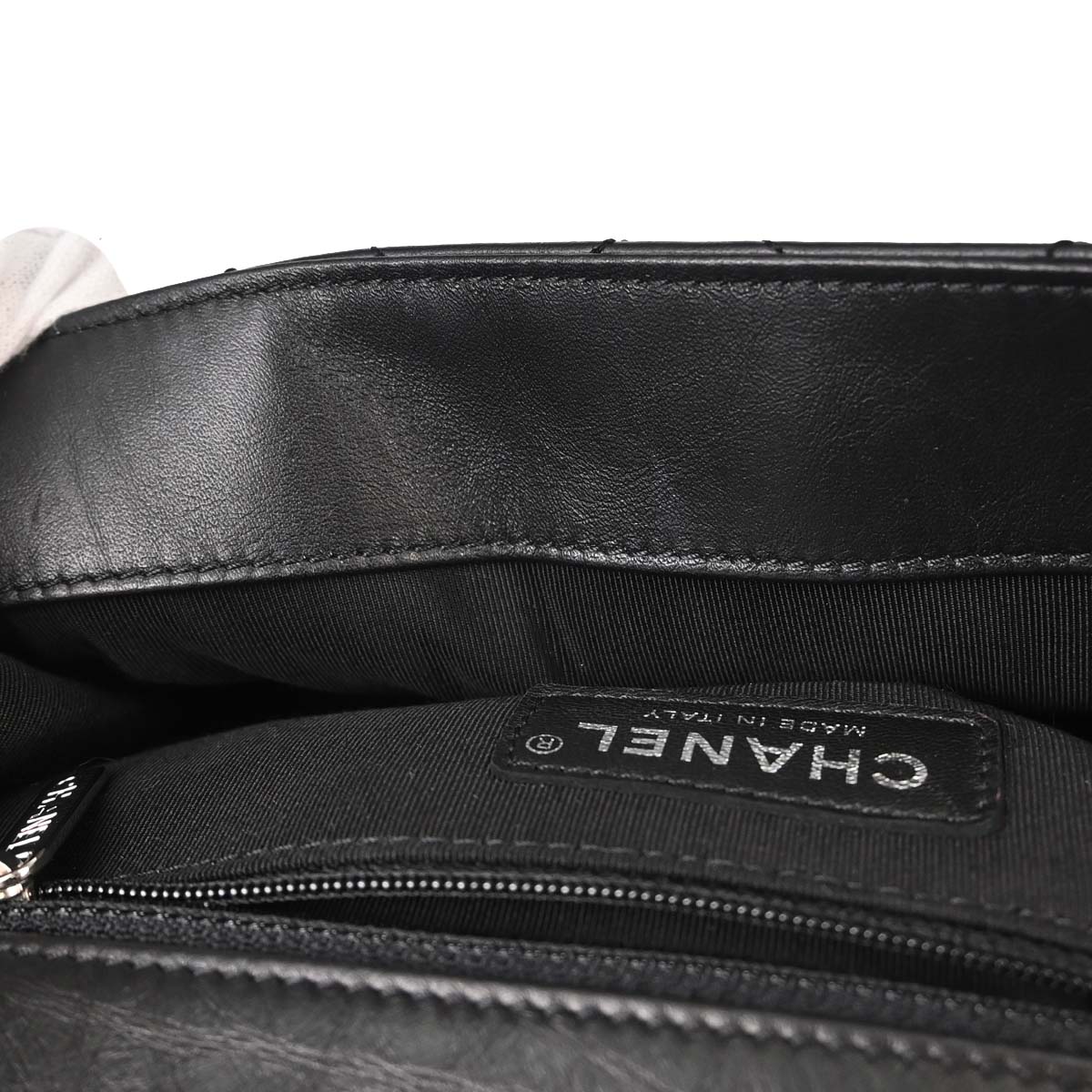 Chanel 2019 Black Calfskin Chain All Over Flap Shoulder Bag