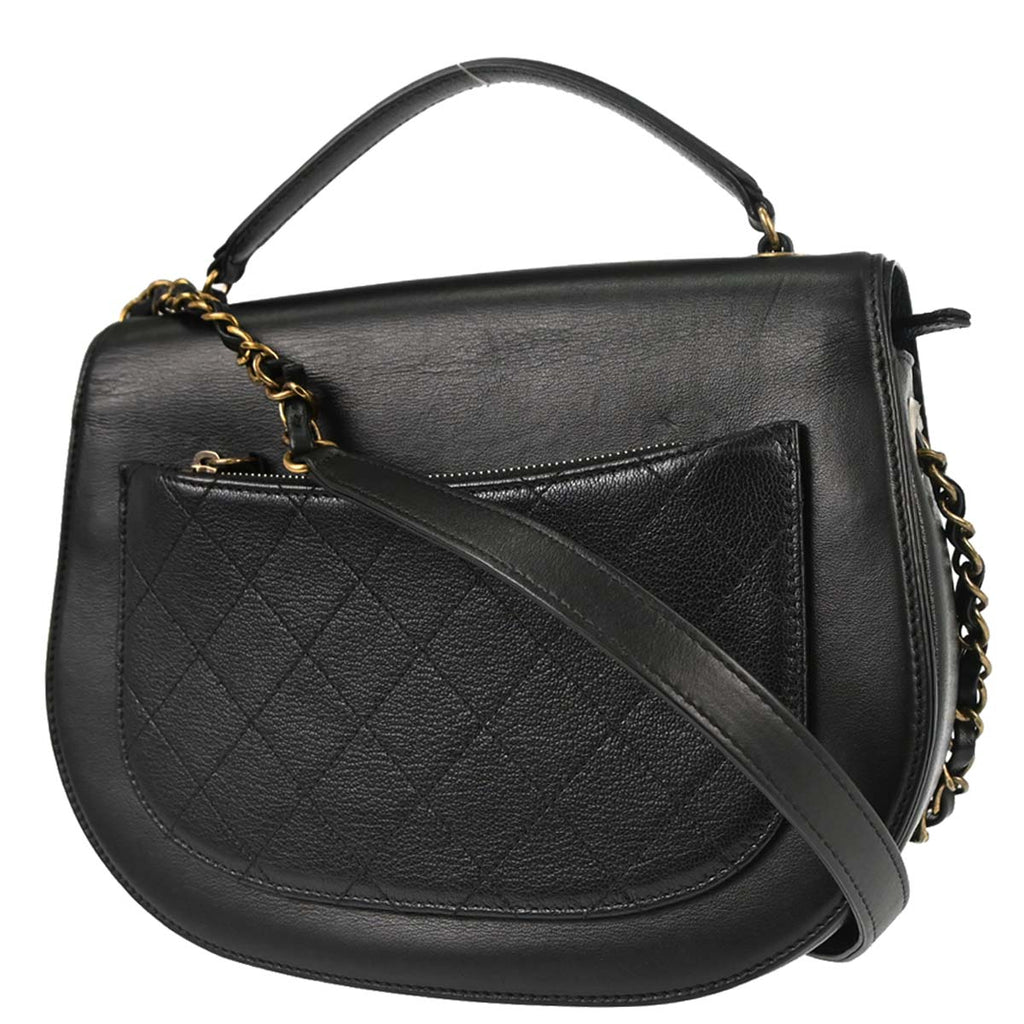Chanel Black Calfskin Coco Curve 2way Shoulder Handbag