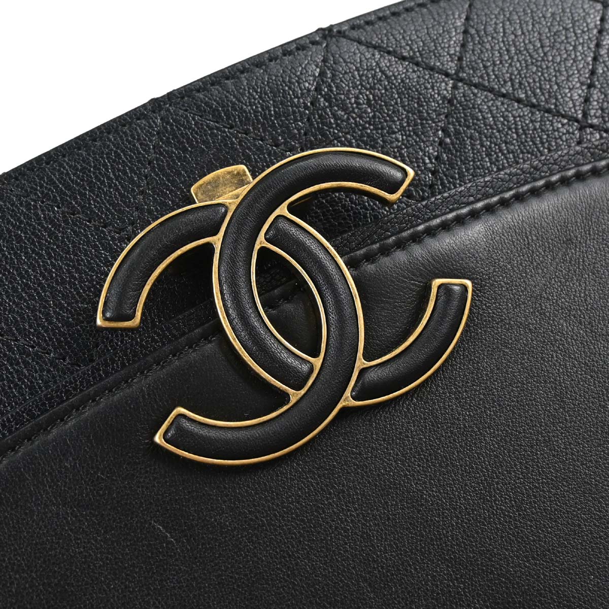 Chanel Black Calfskin Coco Curve 2way Shoulder Handbag