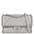 Chanel Gray Calfskin Around Chain Shoulder Bag