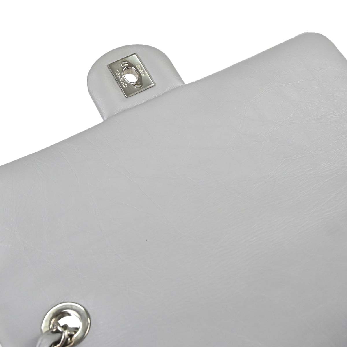 Chanel Gray Calfskin Around Chain Shoulder Bag