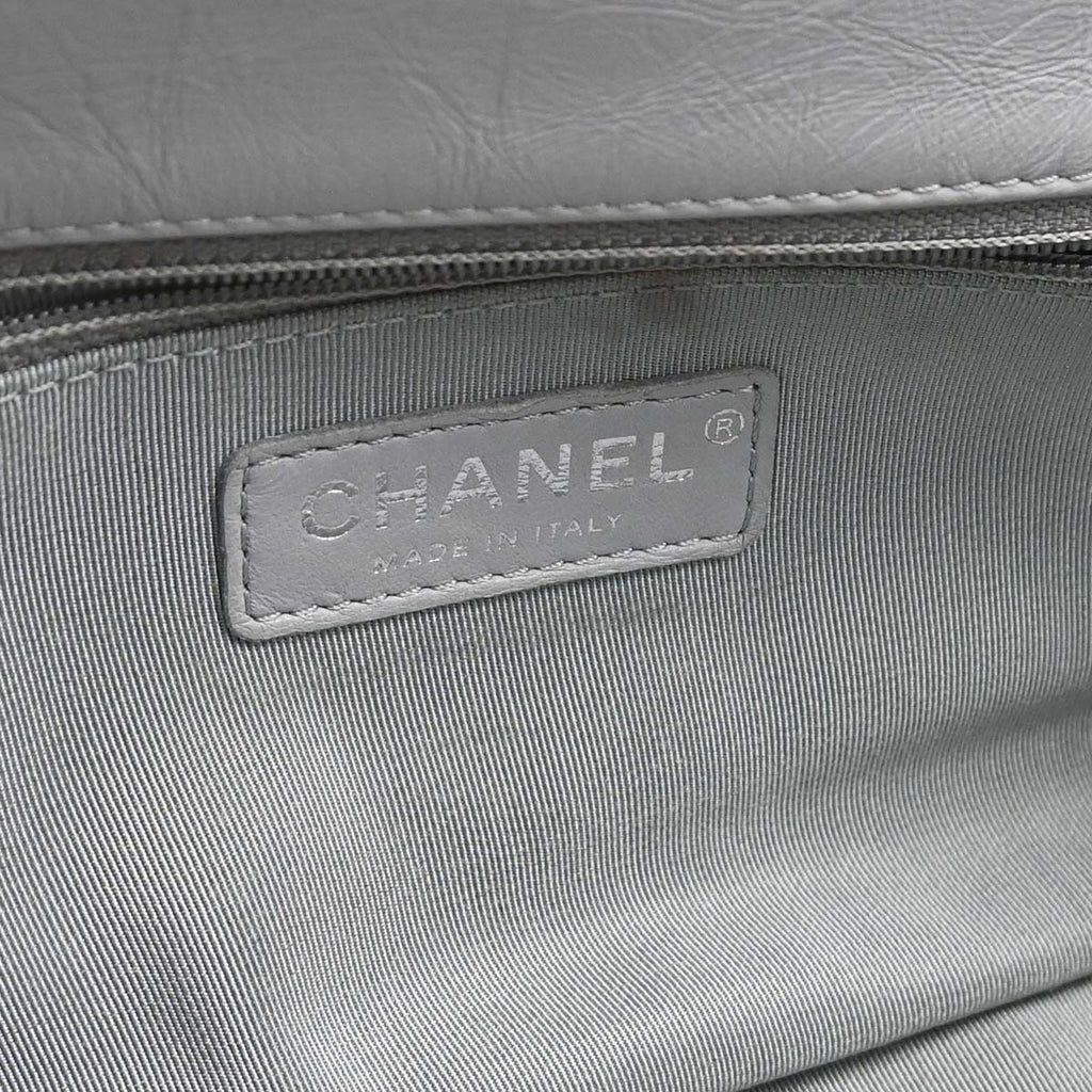 Chanel Gray Calfskin Around Chain Shoulder Bag