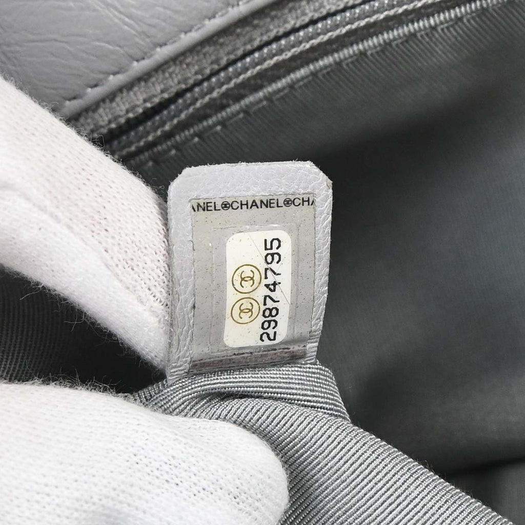 Chanel Gray Calfskin Around Chain Shoulder Bag