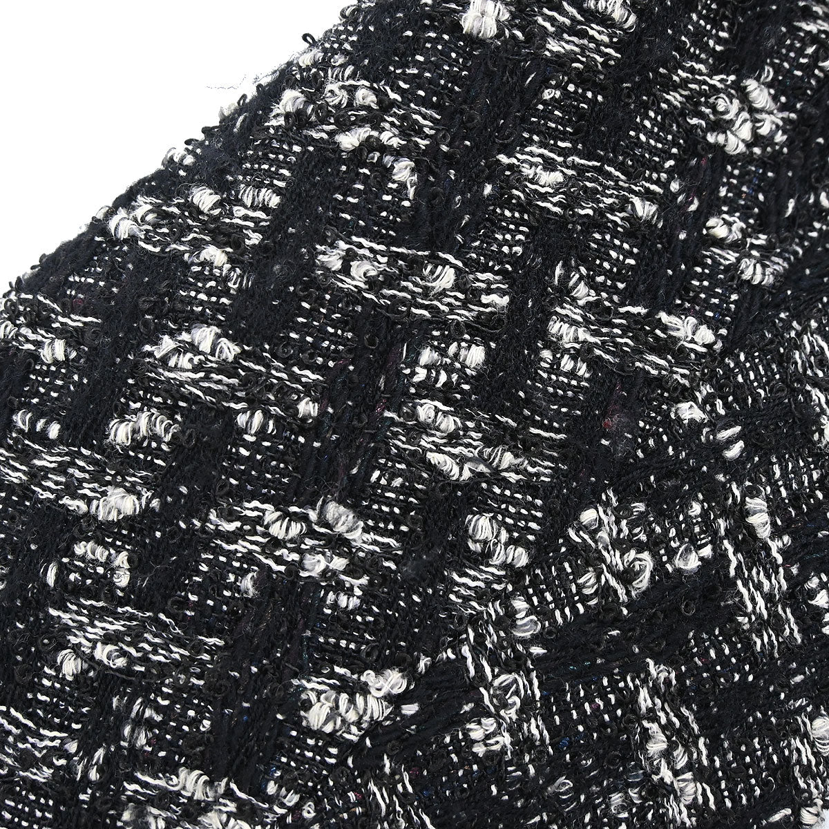 Chanel 2013-2014 Zip Up Collarless Tweed Jacket Black #34