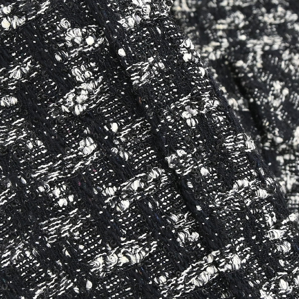 Chanel 2013-2014 Zip Up Collarless Tweed Jacket Black #34