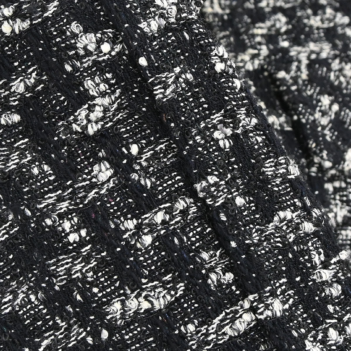 Chanel 2013-2014 Zip Up Collarless Tweed Jacket Black #34