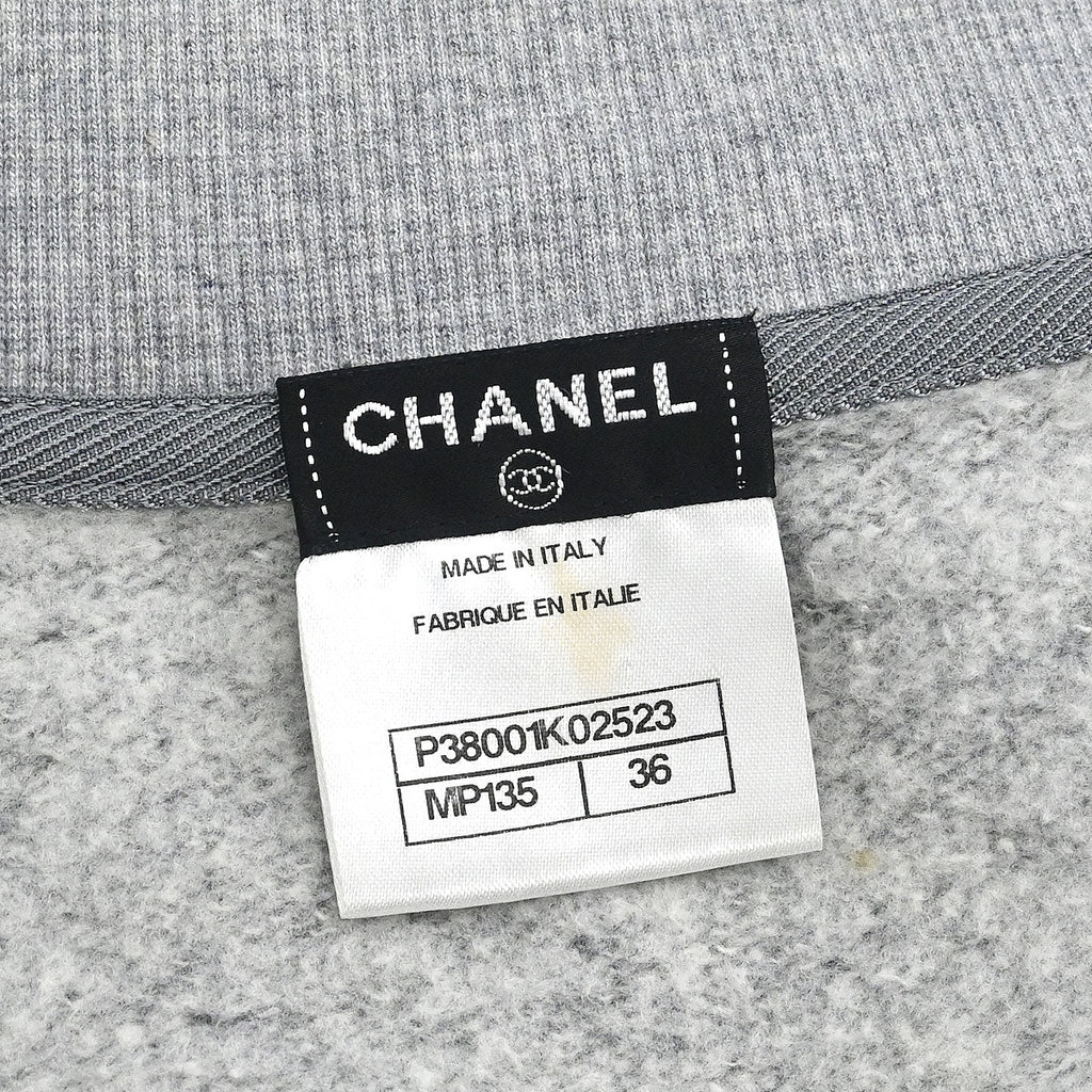 Chanel 2010 Short Sleeve Sweater Top Gray #36