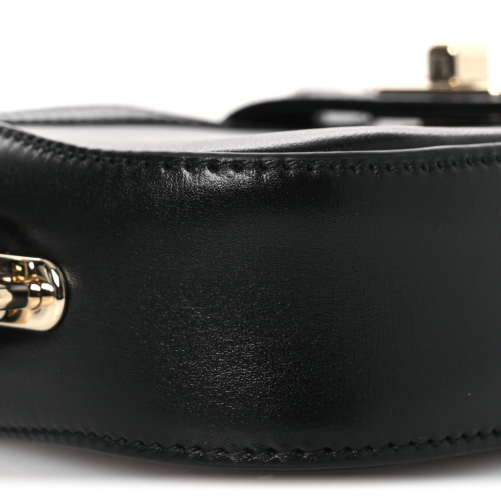 Gucci Calfskin Mini Moon Side Shoulder Bag Black