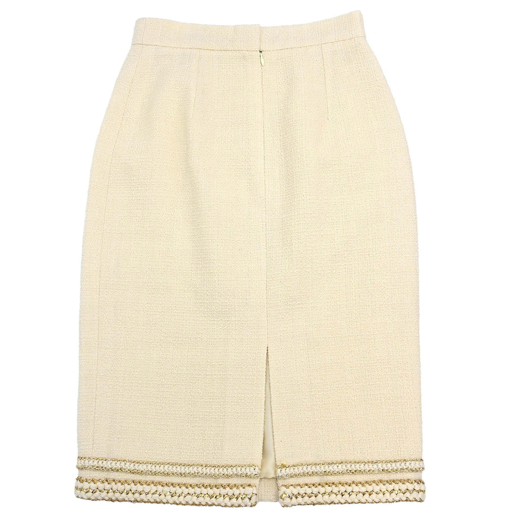 Chanel 2017 Tweed Skirt Ivory #38
