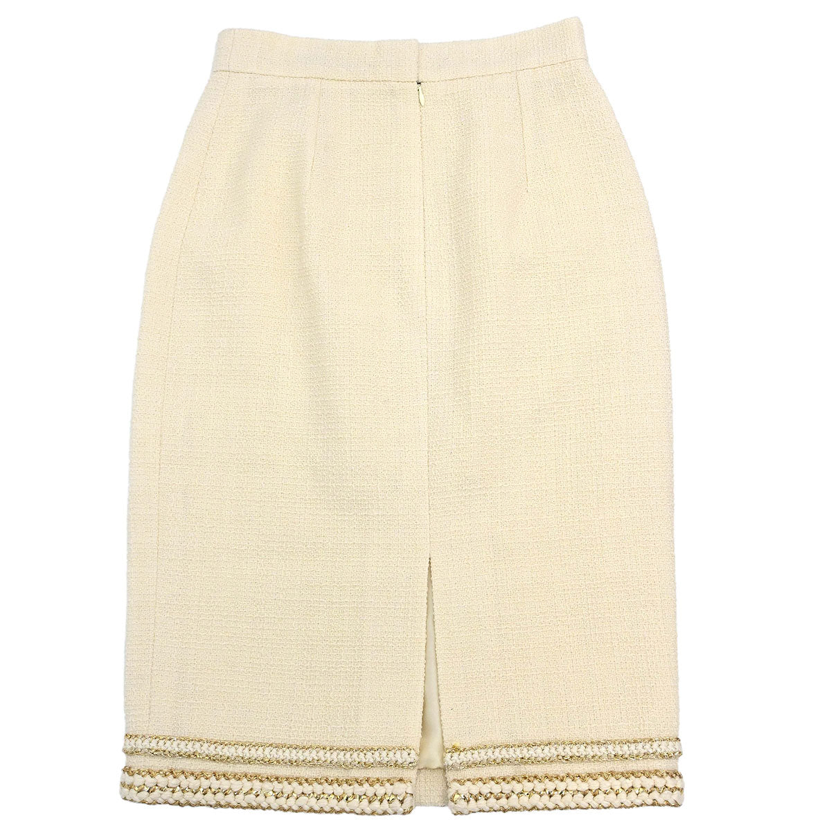 Chanel 2017 Tweed Skirt Ivory #38