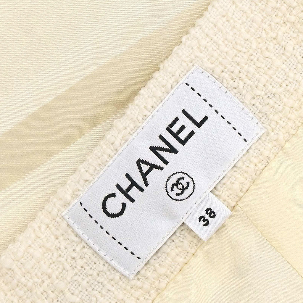 Chanel 2017 Tweed Skirt Ivory #38