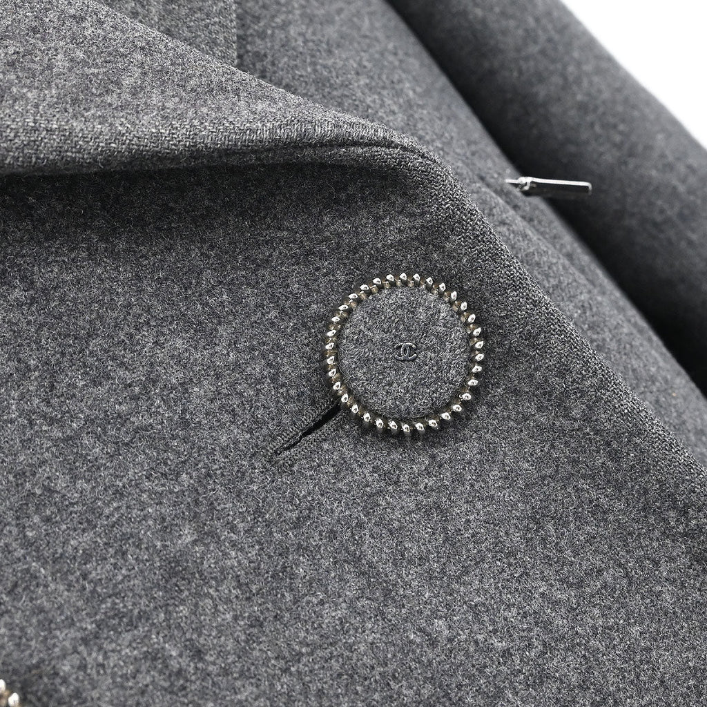 Chanel 2017 Double Breasted Jacket Gray #38