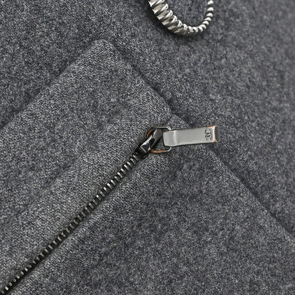Chanel 2017 Double Breasted Jacket Gray #38