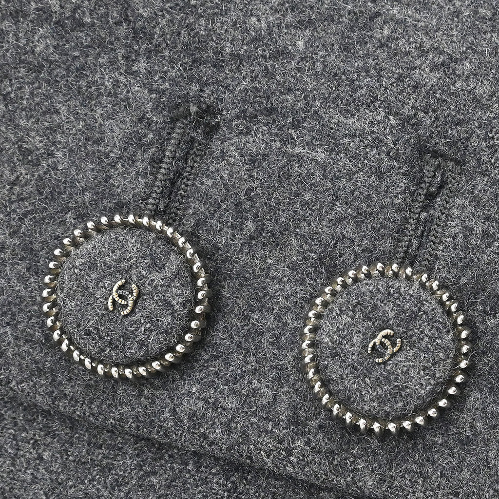 Chanel 2017 Double Breasted Jacket Gray #38