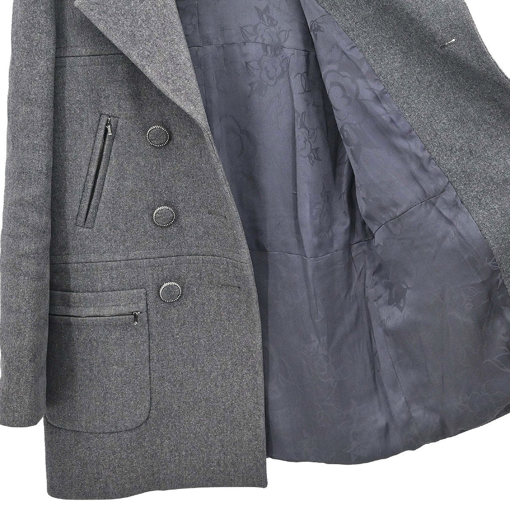 Chanel 2017 Double Breasted Jacket Gray #38