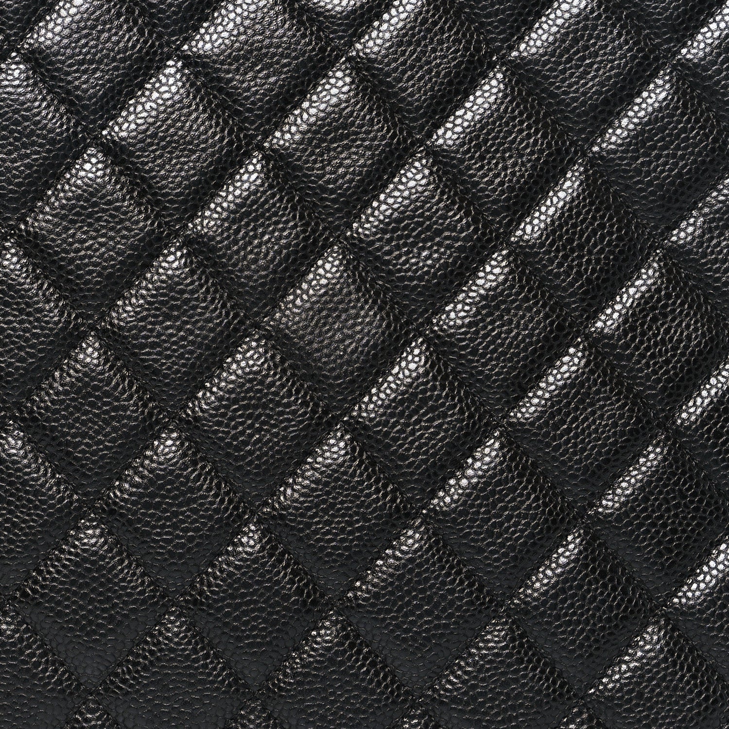 Caviar Quilted Large Cosmetic Case Black