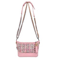 Chanel 2019 Pink Tweed Calfskin Small Gabrielle Shoulder Bag