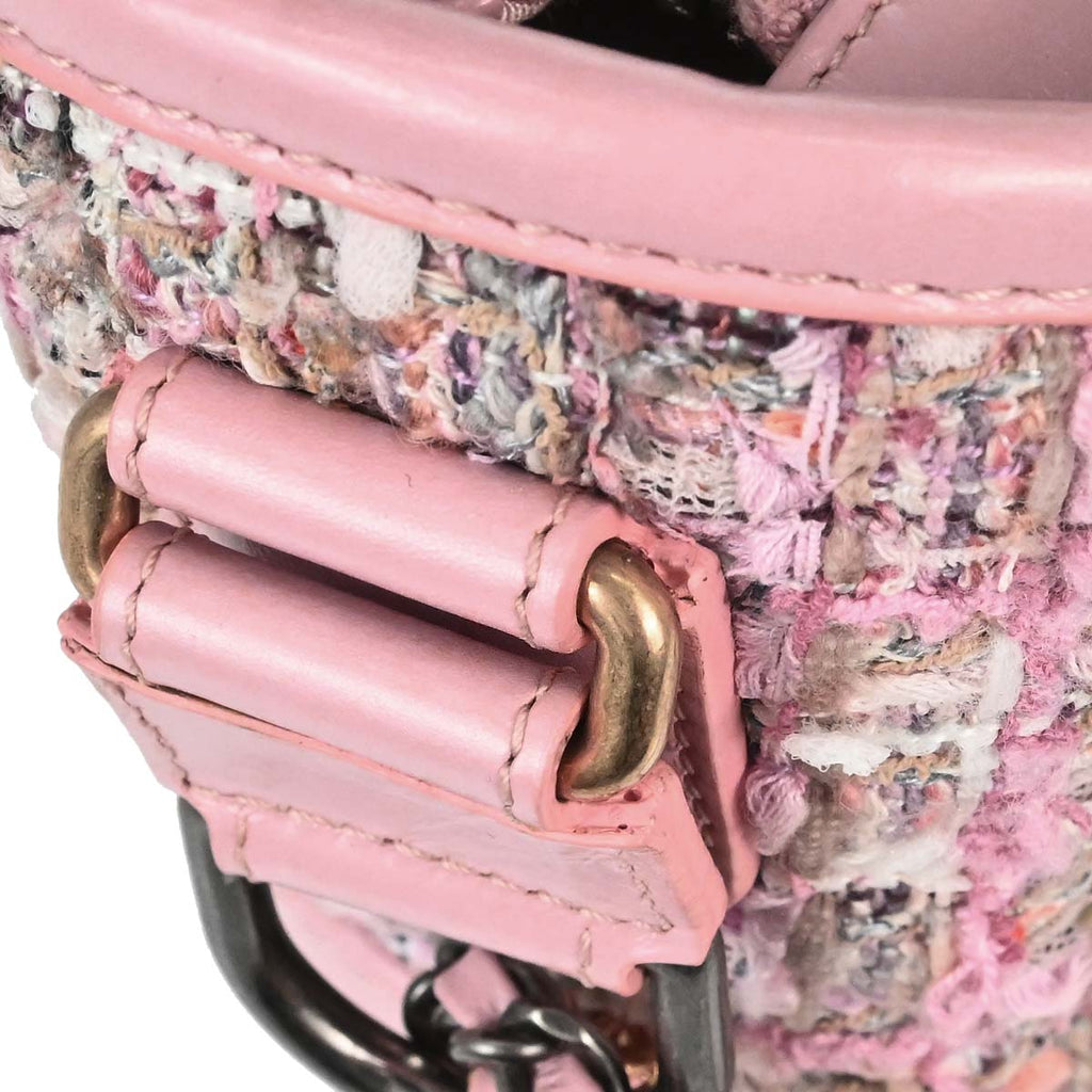 Chanel 2019 Pink Tweed Calfskin Small Gabrielle Shoulder Bag
