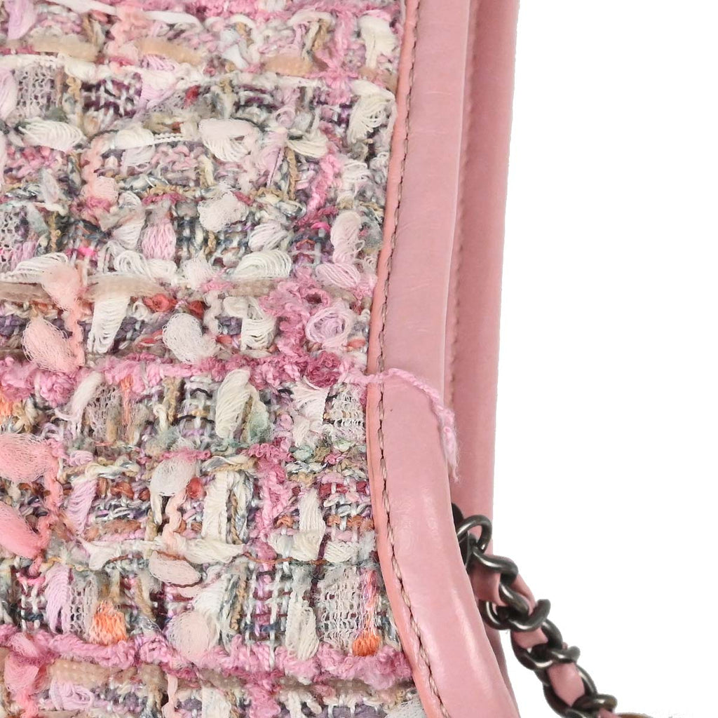 Chanel 2019 Pink Tweed Calfskin Small Gabrielle Shoulder Bag