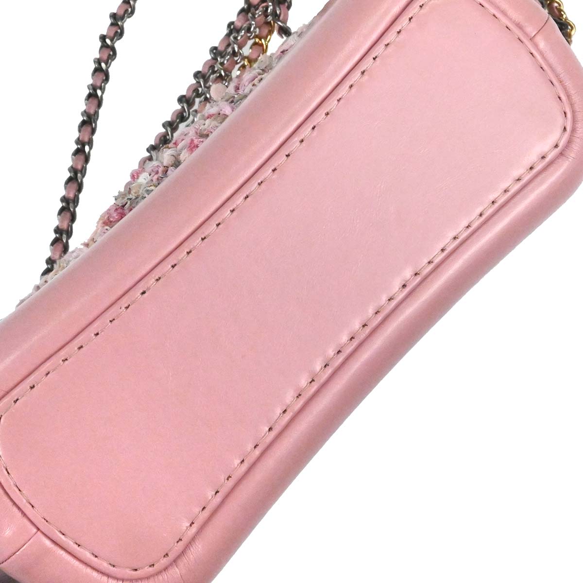 Chanel 2019 Pink Tweed Calfskin Small Gabrielle Shoulder Bag