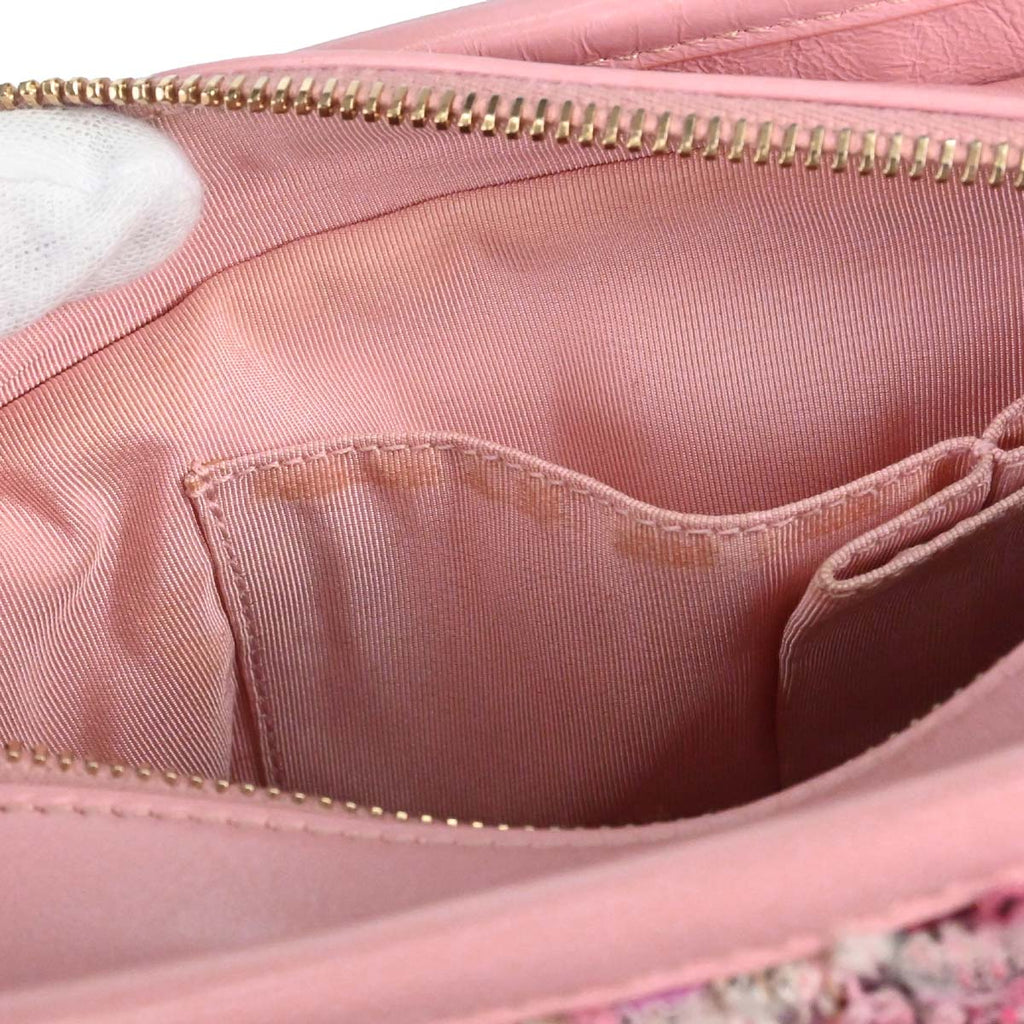 Chanel 2019 Pink Tweed Calfskin Small Gabrielle Shoulder Bag