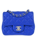 Chanel 2018-2019 Blue Lambskin Mini Classic Square Flap Shoulder Bag 17