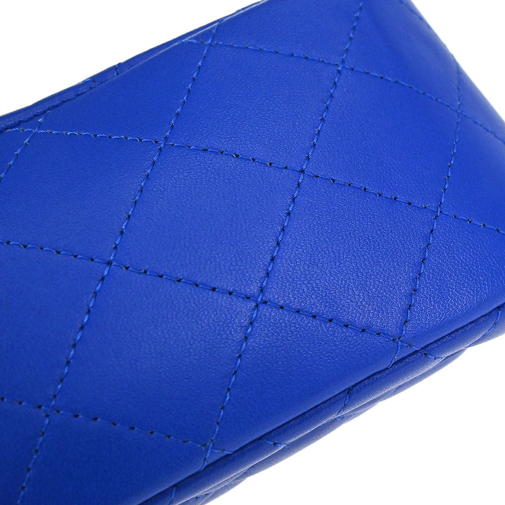 Chanel 2018-2019 Blue Lambskin Mini Classic Square Flap Shoulder Bag 17