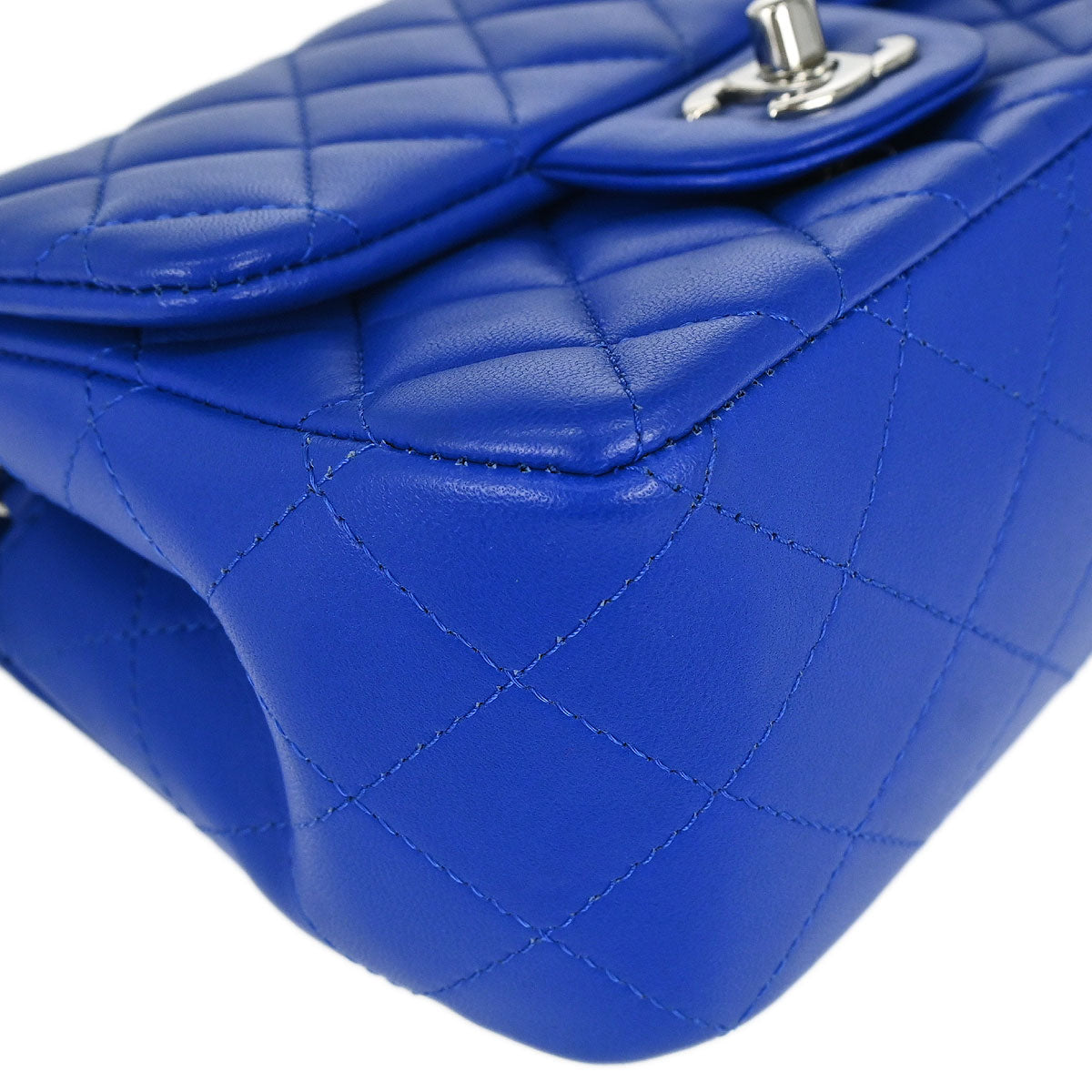 Chanel 2018-2019 Blue Lambskin Mini Classic Square Flap Shoulder Bag 17