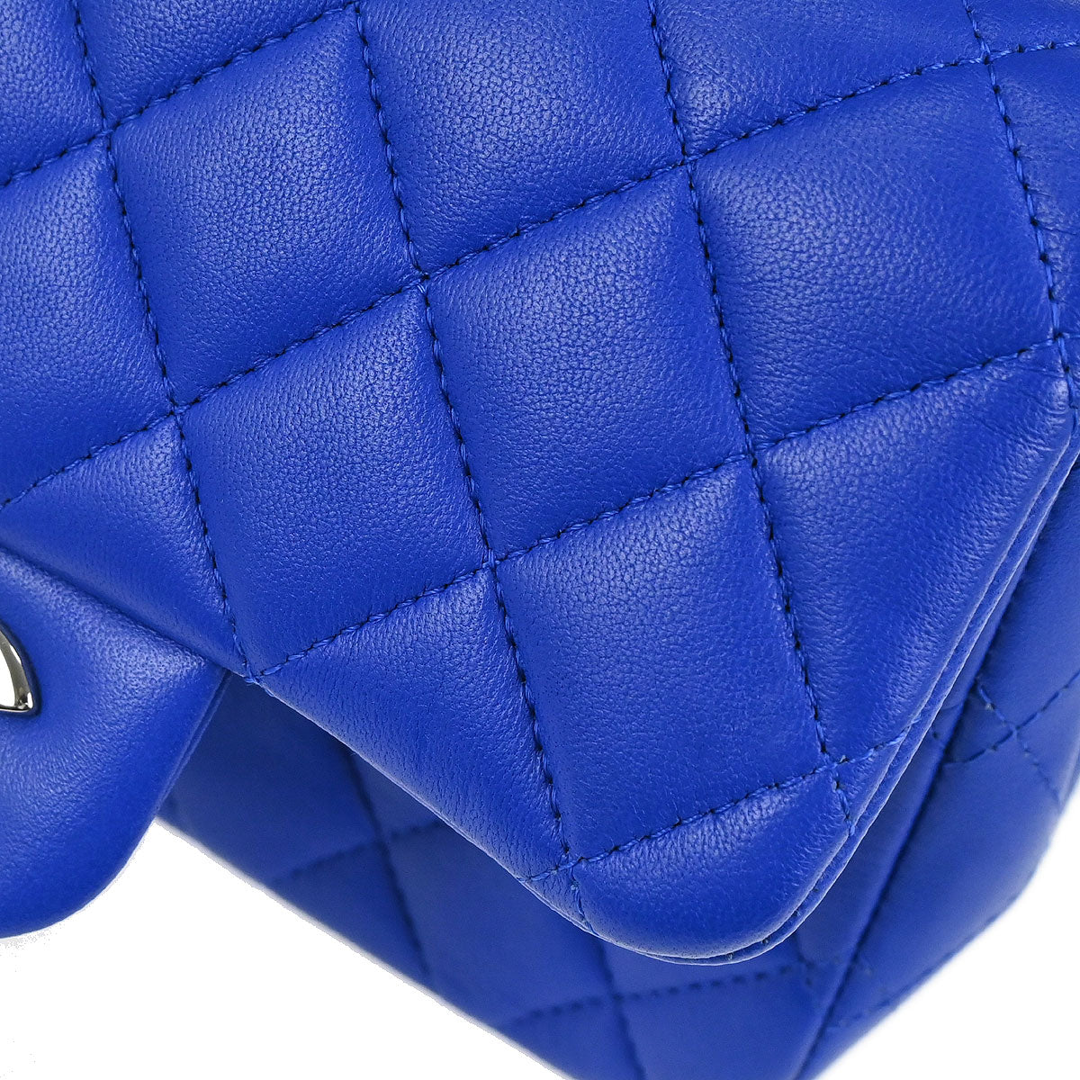 Chanel 2018-2019 Blue Lambskin Mini Classic Square Flap Shoulder Bag 17