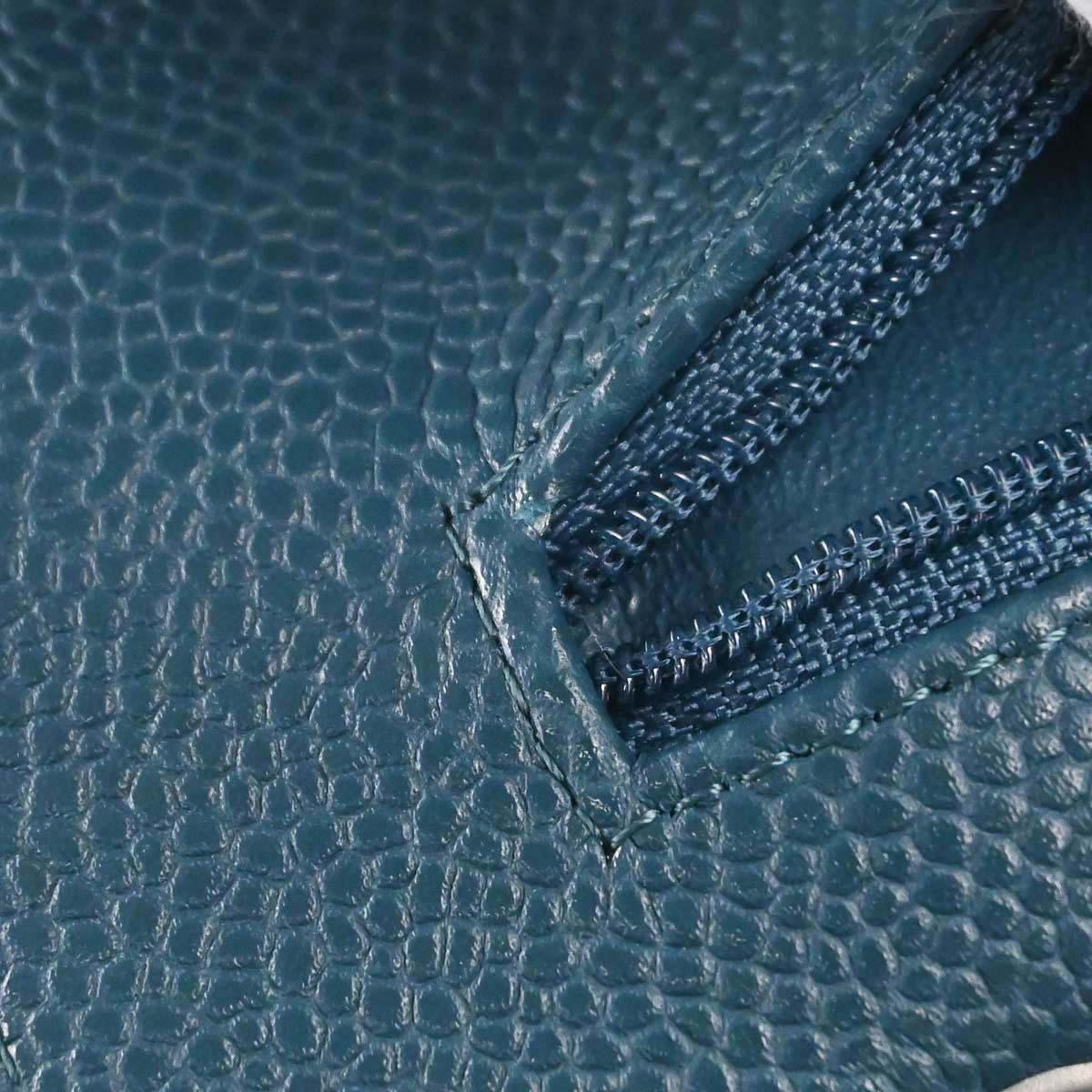 Chanel 2018-2019 Blue Caviar Skin Chevron Medium Classic Double Flap Shoulder Bag