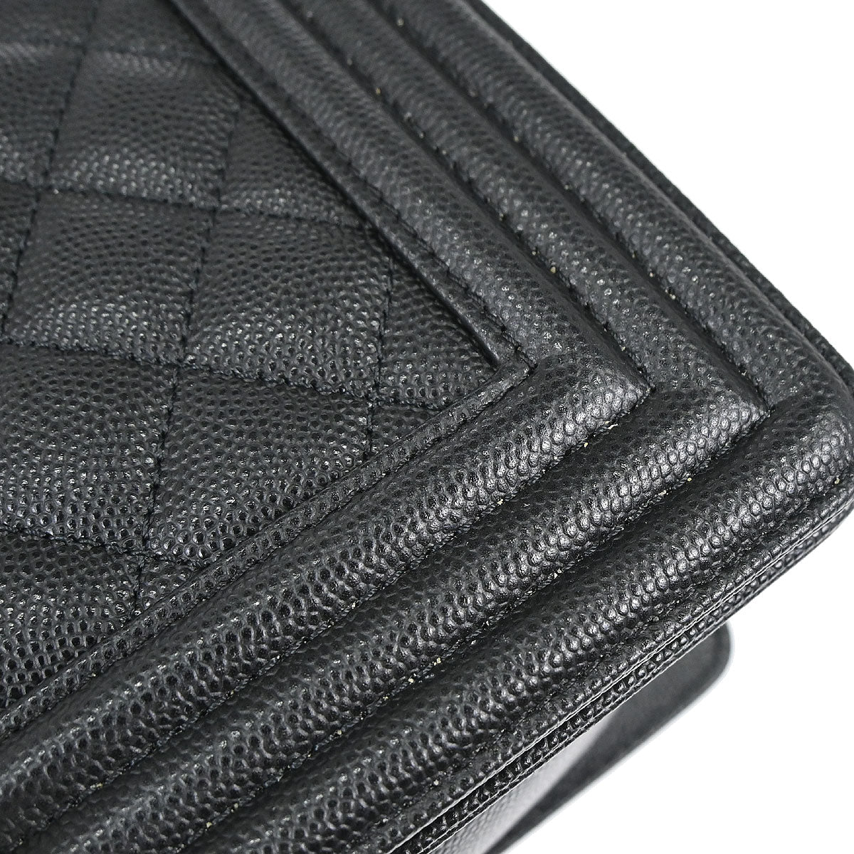 Boy Chanel Black Caviar Skin Medium Chain Shoulder Bag