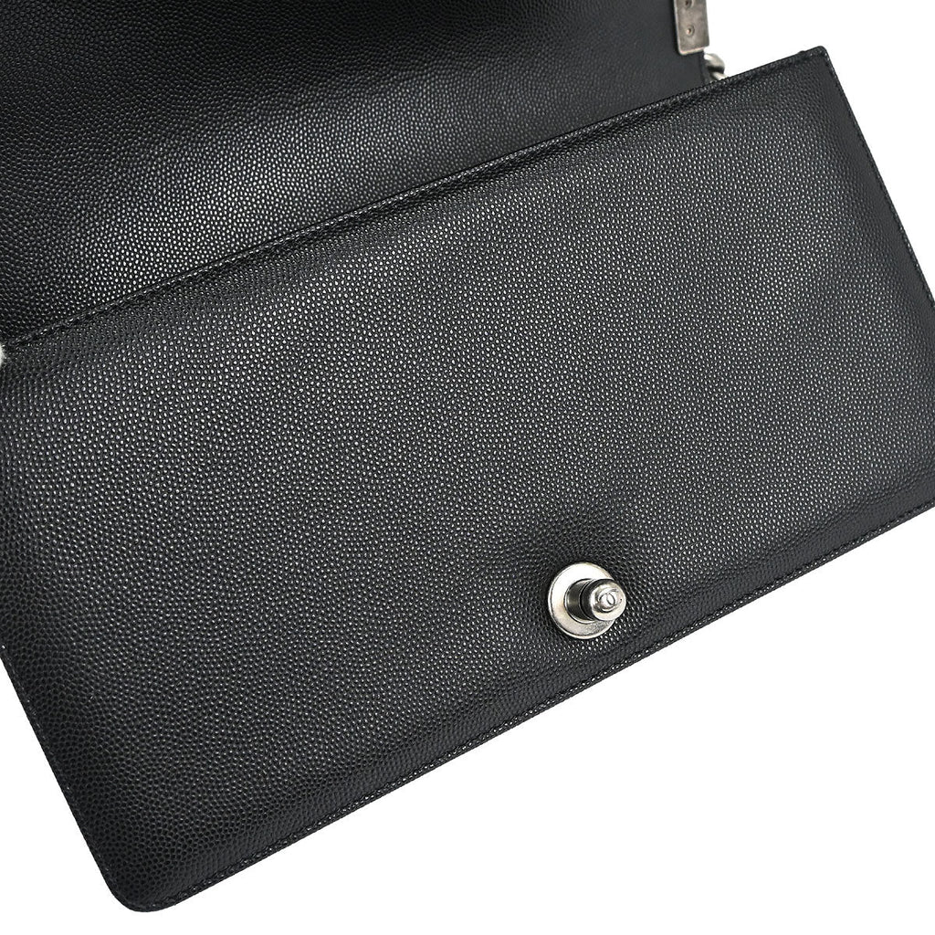 Boy Chanel Black Caviar Skin Medium Chain Shoulder Bag